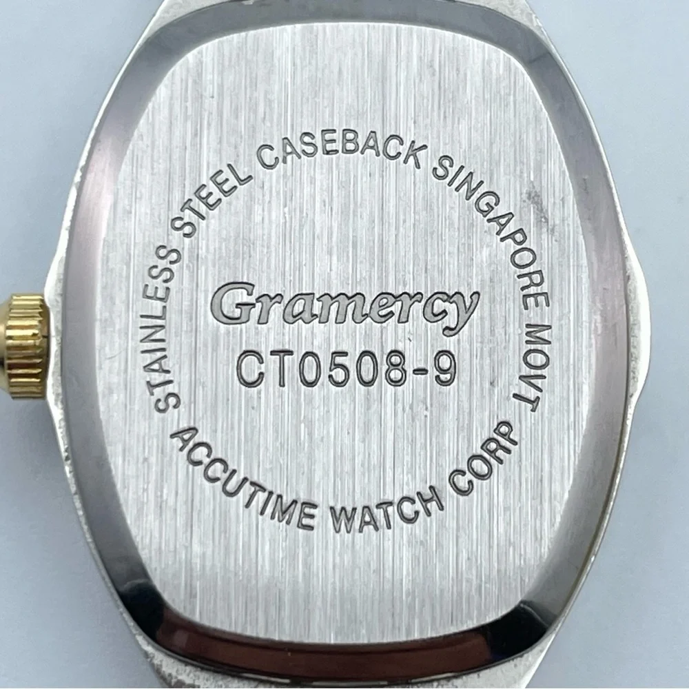 Gramercy Two Tone Quartz Watch Silver Gold Link Bracelet New Battery